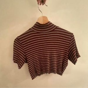Burgundy Striped Turtleneck